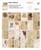 Vintage Keepsakes - Best Wishes Shabby Chic Background Paper