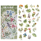 Birds and botanicals vintage washi stickers for planner decoration