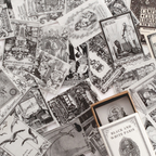 Black and White Paris vintage mini cards featuring Parisian landmarks and architecture