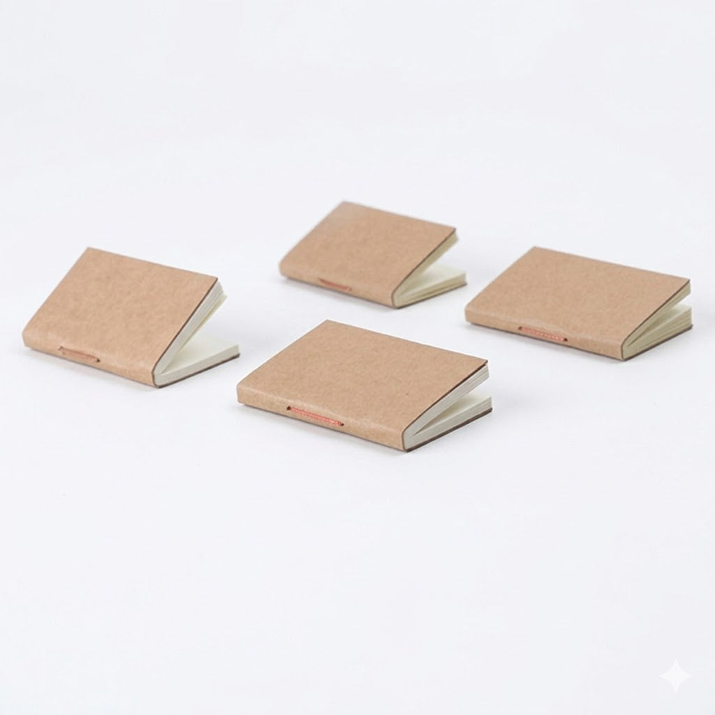 Mini Journal Refill Inserts - 4-Pack Blank White Paper for Tiny Leather Notebooks