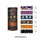 Halloween washi 6-roll box SDRT240628-3 — black cat and bat designs on purple