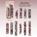 Blood Rose gothic lace stickers — 10 designs, 20 pieces, waterproof PET