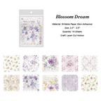 Purple floral hollow relief paper Blossom Dream square lace design for collage