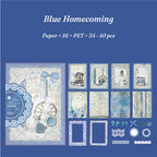 Blue Homecoming theme — full sheet of ocean-blue lace stickers