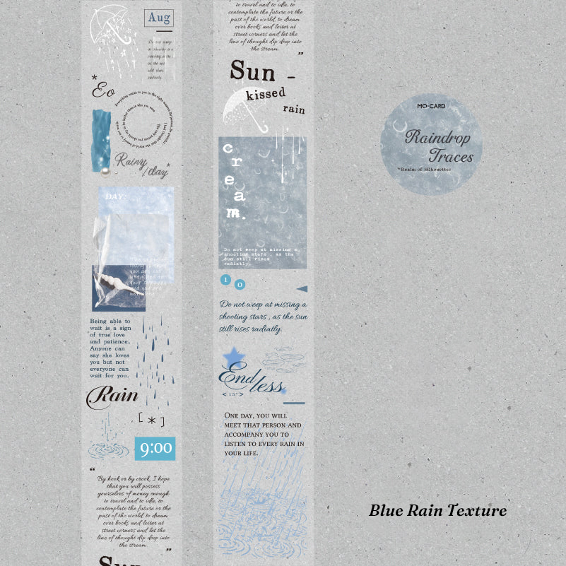 Grunge blue rain and scratch texture wide PET tape Blue Rain Texture for mixed media