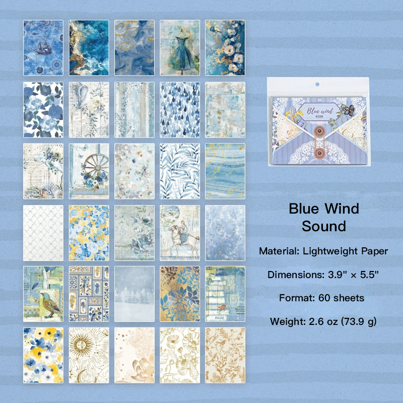 Blue Wind Sound design - vintage blue-toned background paper