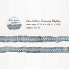 Blue pattern weaving rhythm vintage sewing sticker for journaling
