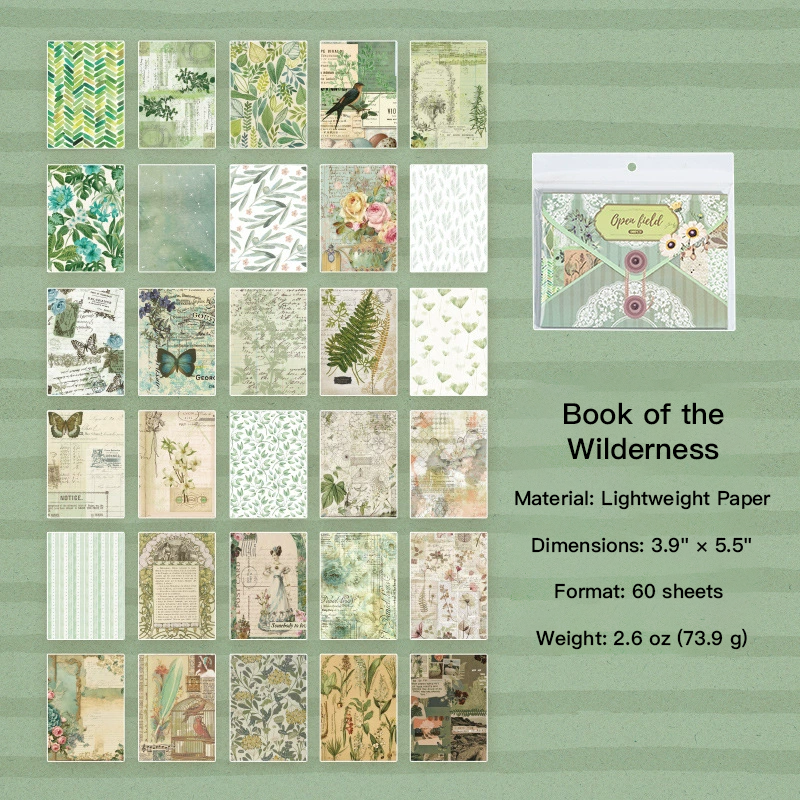 Book of the Wilderness design - rustic vintage background paper