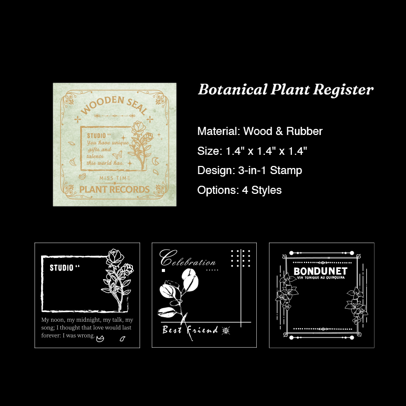 "Miss Time" Vintage 3-in-1 Nesting Wood Stamp