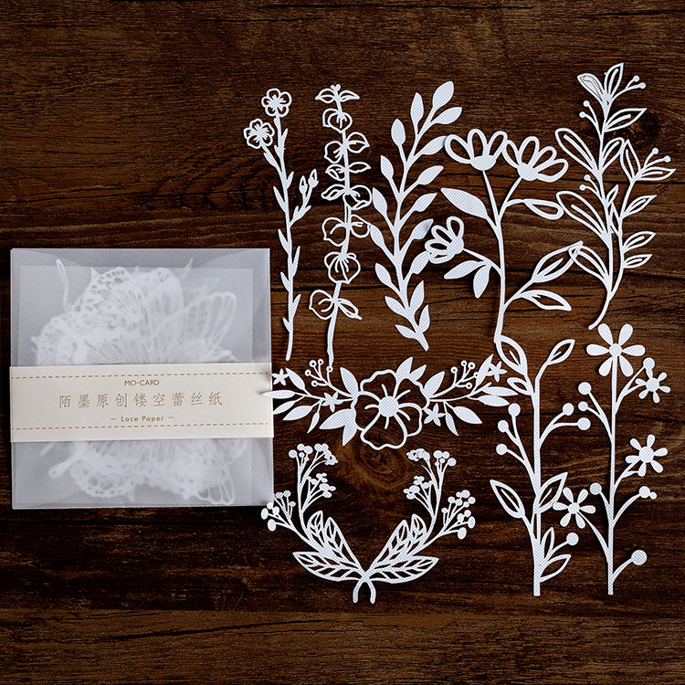 Delicate laser cut floral and leaf vine paper for craft layering