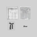 Bow design handmade lace acrylic clear stamp with black bow impression