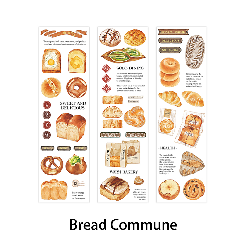 Bread Commune design - bakery themed PET tape stickers