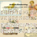 brilliant handwriting sticker book full sheet chart 20 pet and 20 washi vintage designs