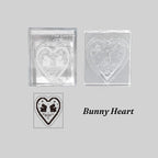 Bunny Heart lace stamp with heart-shaped bunny impression in dark ink