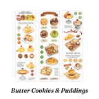 Butter cookies and puddings dessert PET tape