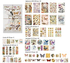 Butterfly Chronicle theme — full layout of butterfly specimen pieces 