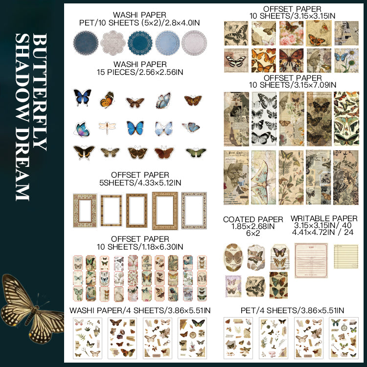  "Butterfly Shadow Dream paper - vintage insect specimen designs for crafts"