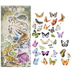 Butterfly specimens and vintage insect stickers for junk journaling