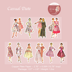 Casual date outfit vintage fashion girl stickers perfect for lifestyle journaling and scrapbooking
