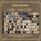 Celestial atlas moon phase dark academia aesthetic stickers