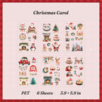 Christmas Carol PET sticker pack with 6 die-cut sheets