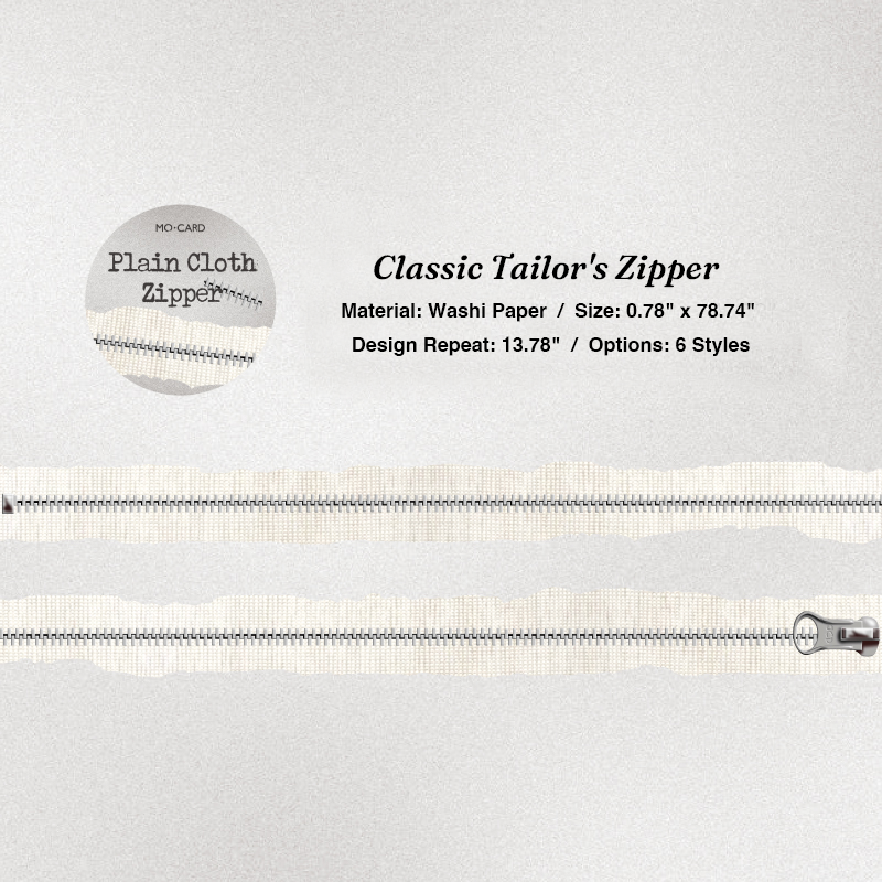 Classic tailors zipper design washi tape