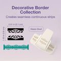 White border punch with cloud scroll pattern cut sample and seamless continuous strip guide