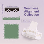 White border punch with lotus leaf pattern cut sample and seamless alignment guide