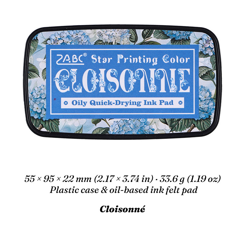 Cloisonne Star Printing oil-based ink pad in floral case