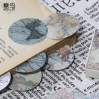 Vintage track route stickers showing detailed map patterns and designs