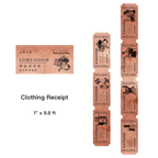 Clothing Receipt vintage die-cut paper tape with retro store receipt design