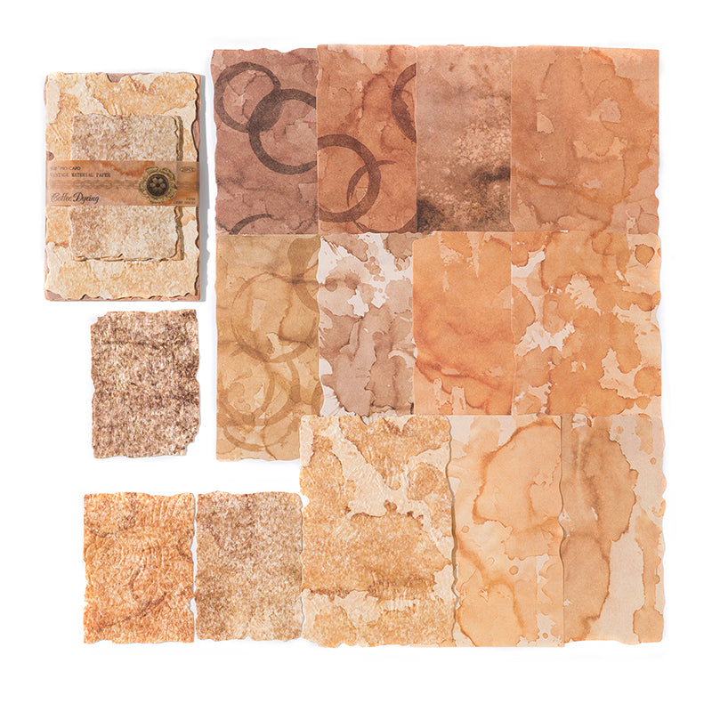 Coffee Dyeing design - vintage brown embossed craft paper