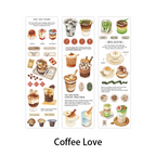 Coffee Love design - cafe themed clear PET stickers