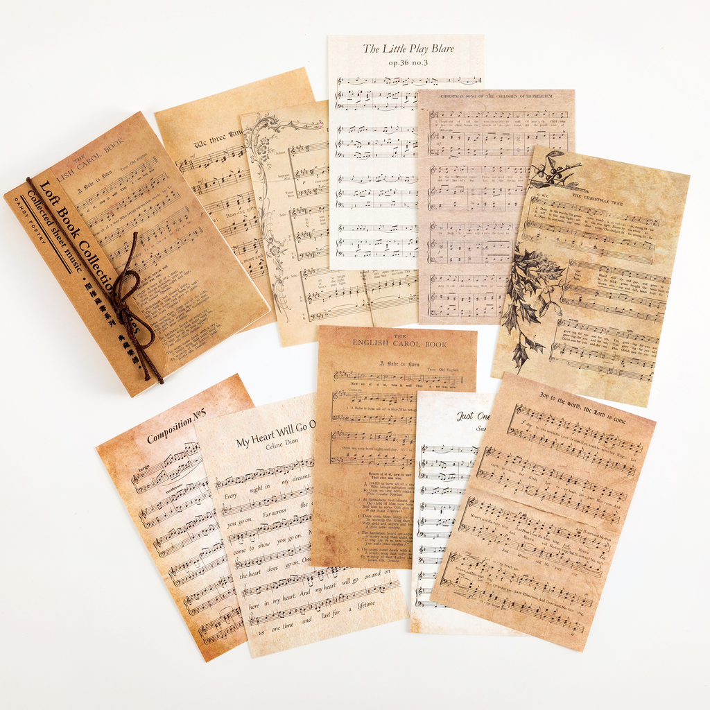 Attic Library Collection - Collection of Sheet Music Vintage Paper
