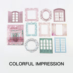 Colorful Impression: "Colorful Impression vintage frame window sticker - vibrant ornate border decal"