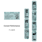 Concert Performance vintage die-cut tape with retro music concert ticket design