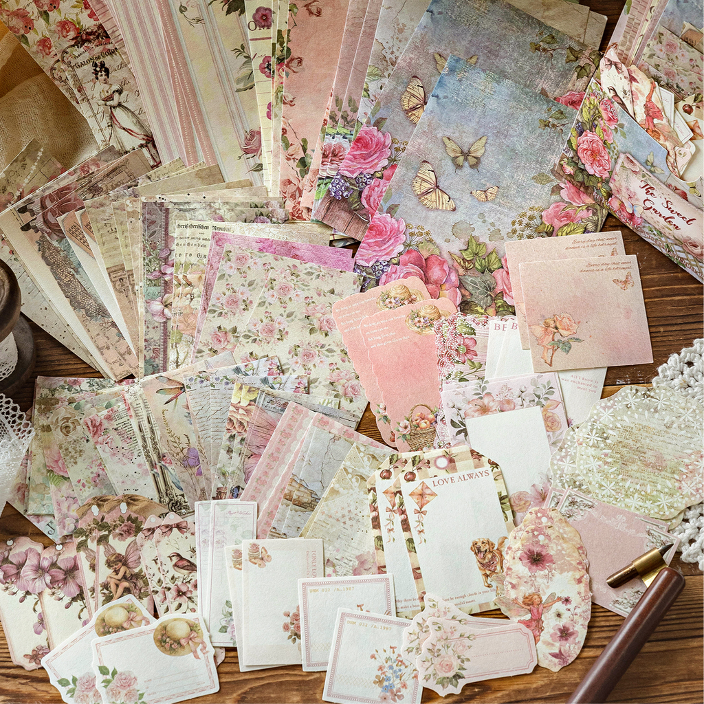 Country post office paper pack showing labels, elements and backgrounds