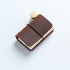 Burgundy Archive Crazy Horse Leather Miniature Journal Pendant - Vintage Scrapbooking Accessory