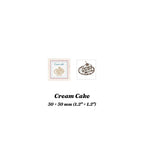 Cream Cake wood stamp with stamped impression of a layered cake