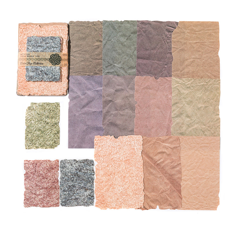 Crumpled antique solids vintage textured paper pack