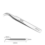 Curved tip craft tweezers for stickers and ephemera
