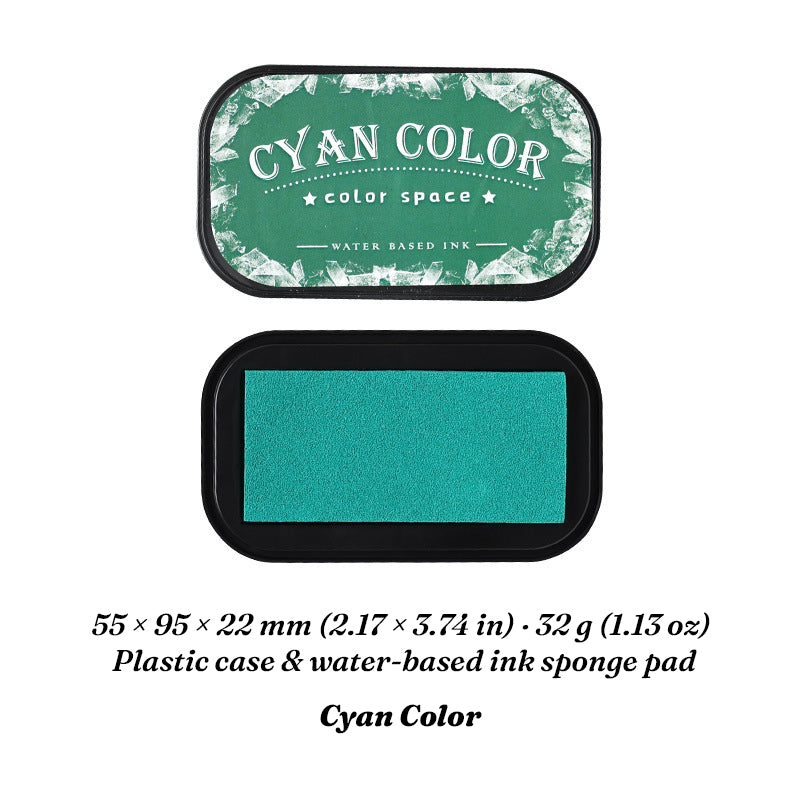 Cyan Color water-based ink pad with open sponge surface