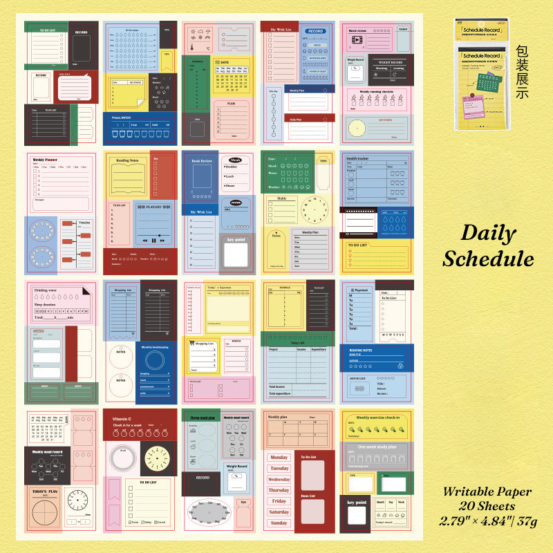 simple log writable sticker sheet grid layout budget tracking and habit checklist design