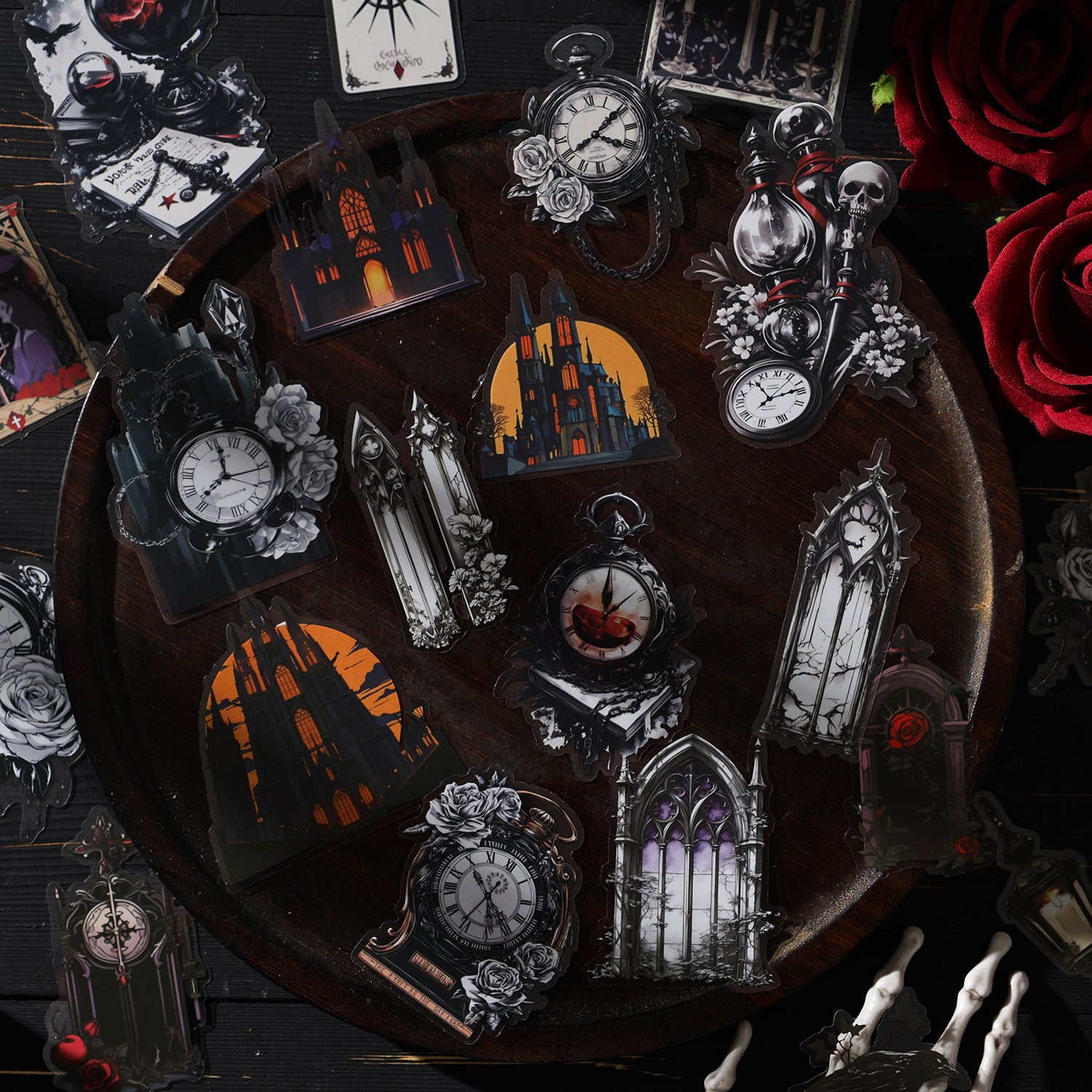Night Castle Transparent PET Stickers for Journaling
