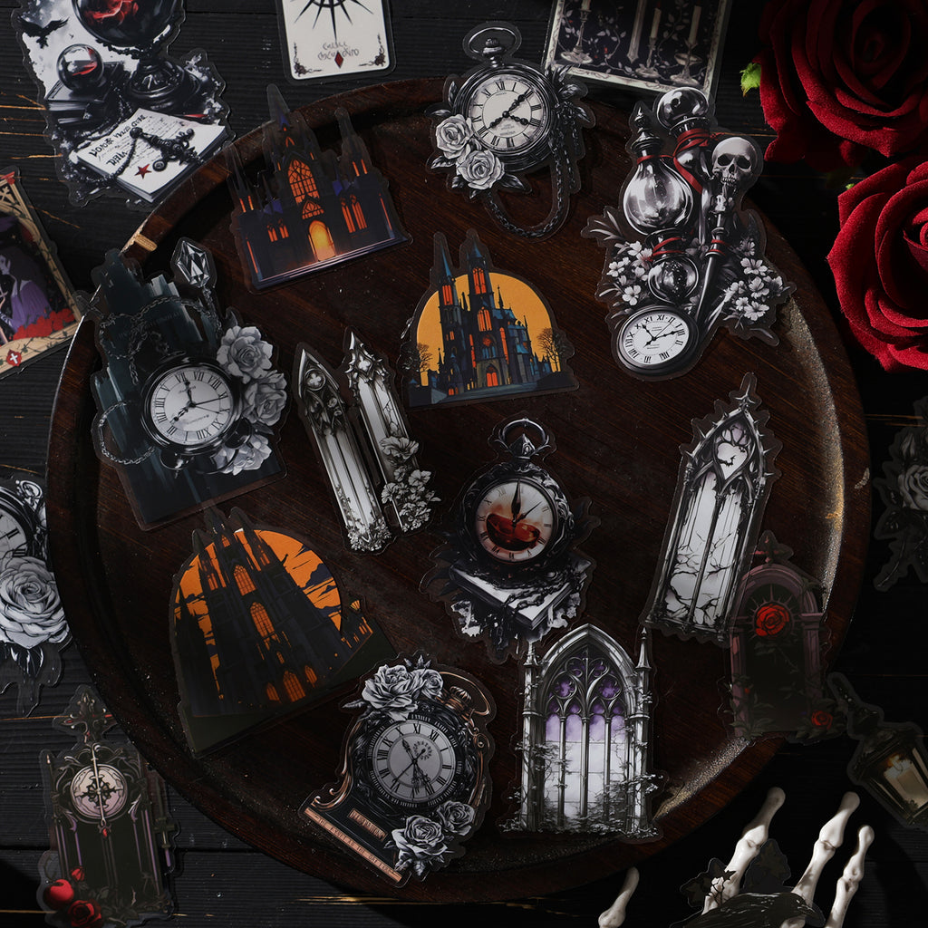 Gothic horror stickers - waterproof vinyl designs for journaling