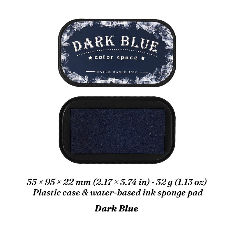Dark Blue water-based ink pad with open sponge surface