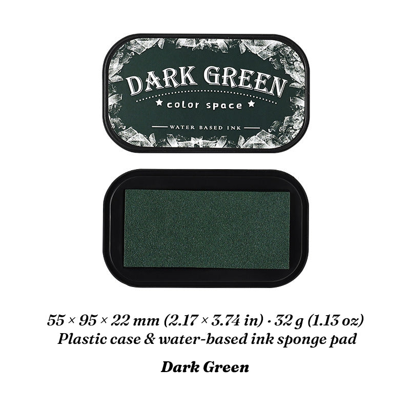 Dark Green water-based ink pad with open sponge surface