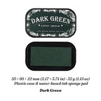 Dark Green water-based ink pad with open sponge surface