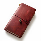 Deep Burgundy dark academia standard traveler's notebook featuring a unique vintage hat metal charm.