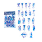 Deep Azure colorway — full sheet of teal jellyfish designs